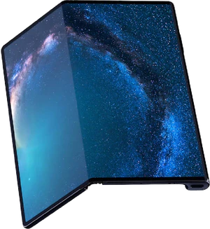 Huawei Mate X svart front half Öppnad