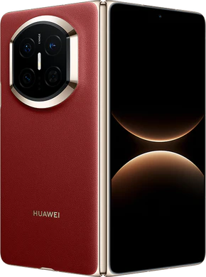 Huawei Mate X7 rood buitenkant half geopend