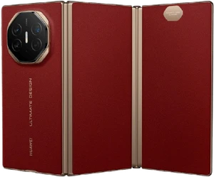 Huawei Mate xt ulti Mate rood achterkant geopend schuin