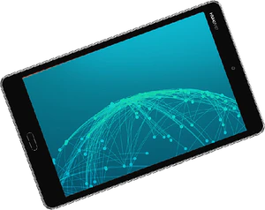 Huawei MediaPad m3 lite 8 noir en rotation aslant