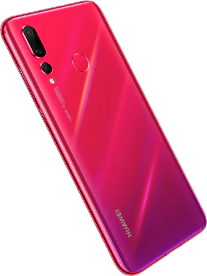 Huawei nova 4 rood achterkant rechterzijkant schuin