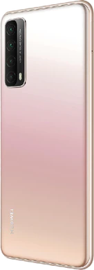 Huawei P Smart 2021 goud achterkant linkerzijkant