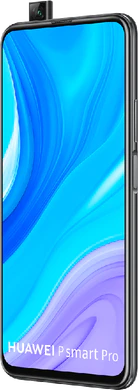 Huawei P Smart Pro noir couverture à droite ouvert
