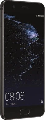 Huawei P10 Plus zwart voorkant linkerzijkant