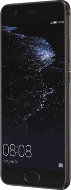 Huawei P10 Plus zwart voorkant rechterzijkant
