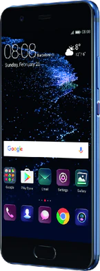 Huawei P10 Plus blauw voorkant rechterzijkant