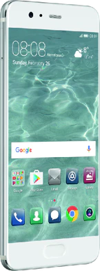 Huawei P10 Plus zilver voorkant linkerzijkant