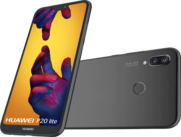 Huawei P20 lite zwart overzicht