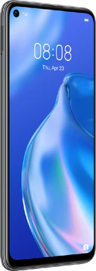 Huawei P40 Lite 5G zwart voorkant linkerzijkant