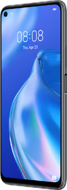 Huawei P40 Lite 5G zwart voorkant rechterzijkant