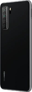 Huawei P40 Lite 5G zwart achterkant linkerzijkant