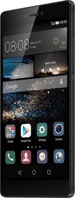 Huawei P8 zwart rechterzijkant schuin