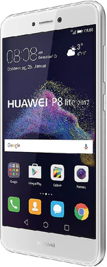 Huawei p8 lite 2017 wit voorkant rechterzijkant