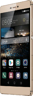 Huawei P8 Premium luxary oro tapa delantera lado derecho