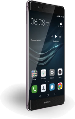 Huawei P9 Plus zwart voorkant linkerzijkant