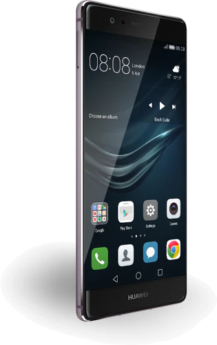 Huawei P9 Plus zwart voorkant linkerzijkant