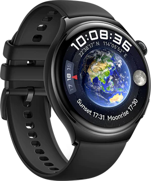 Huawei Watch 4 Active zwart voorkant linkerzijkant