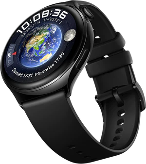 Huawei Watch 4 Active zwart voorkant rechterzijkant onderkant