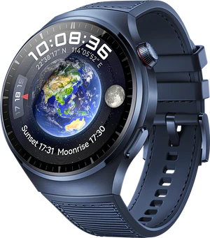 Huawei Watch 4 Pro blauw voorkant rechterzijkant