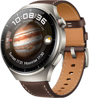 Huawei Watch 4 Pro Classic marrón tapa delantera lado derecho