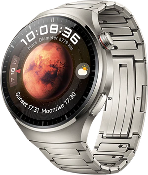 Huawei Watch 4 Pro Elite titanium voorkant rechterzijkant
