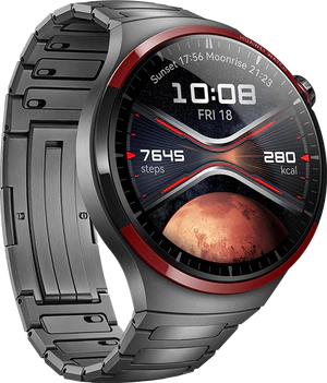 Huawei Watch 4 Pro Space Edition grijs voorkant linkerzijkant