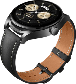 Huawei Watch Buds zwart voorkant rechterzijkant onderkant schuin