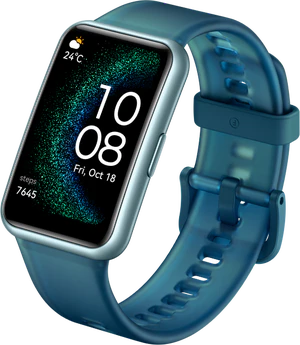 Huawei Watch Fit Special Edition verde tapa delantera lado derecho aslant