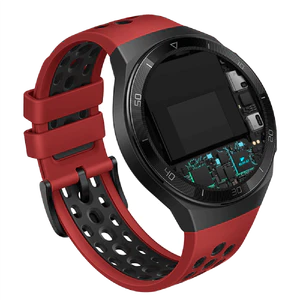 Huawei Watch GT 2e röd front vänster sida snett