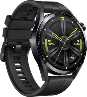 Huawei Watch GT 3 Active 46mm svart front vänster sida