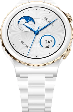 Huawei Watch GT 3 Pro 43mm ceramic white front bottom