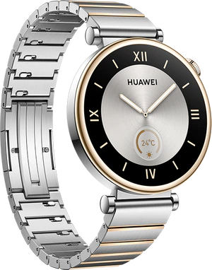 Huawei Watch GT 4 41mm zilver voorkant linkerzijkant