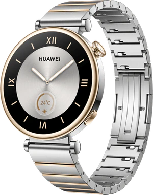 Huawei Watch GT 4 41mm zilver voorkant rechterzijkant