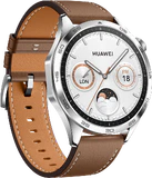 Huawei Watch GT 4 46mm bruin voorkant linkerzijkant