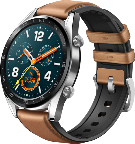 Huawei Watch GT classic bruin voorkant rechterzijkant