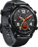 Huawei Watch GT sport zwart voorkant linkerzijkant