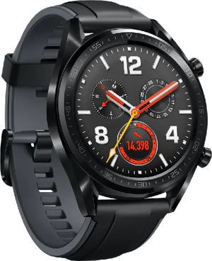 Huawei Watch GT sport zwart voorkant linkerzijkant