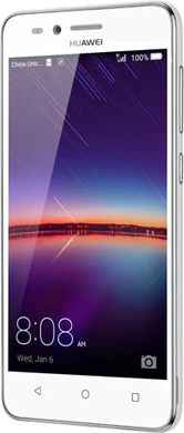 Huawei Y3 II wit voorkant rechterzijkant