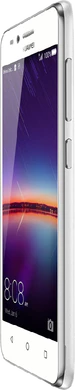 Huawei Y3 II wit voorkant rechterzijkant schuin