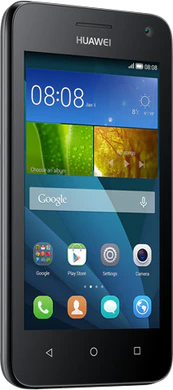 Huawei Y3 y360 zwart voorkant linkerzijkant schuin