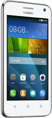 Huawei Y3 y360 wit voorkant linkerzijkant schuin