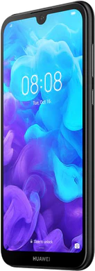Huawei Y5 2019 negro tapa delantera lado derecho