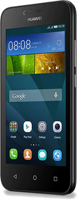 Huawei Y5 svart front höger sida snett