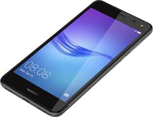 Huawei y6 2017 zwart voorkant rechterzijkant onderkant