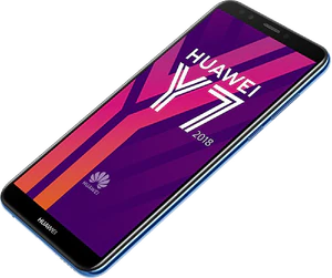 Huawei Y7 2018 bleu couverture à droite aslant