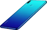 Huawei Y7 2019 blauw achterkant linkerzijkant onderkant