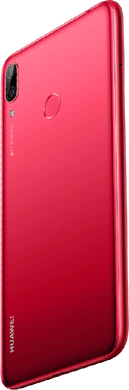 Huawei Y7 2019 rood achterkant linkerzijkant onderkant