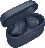 Jabra Elite 4 Active blauw case geopend schuin