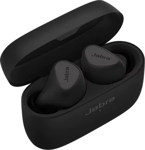 Jabra Elite 5 sort sag front venstre side top Åbnet