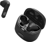 JBL Tune Flex negro earbud case abierto aslant